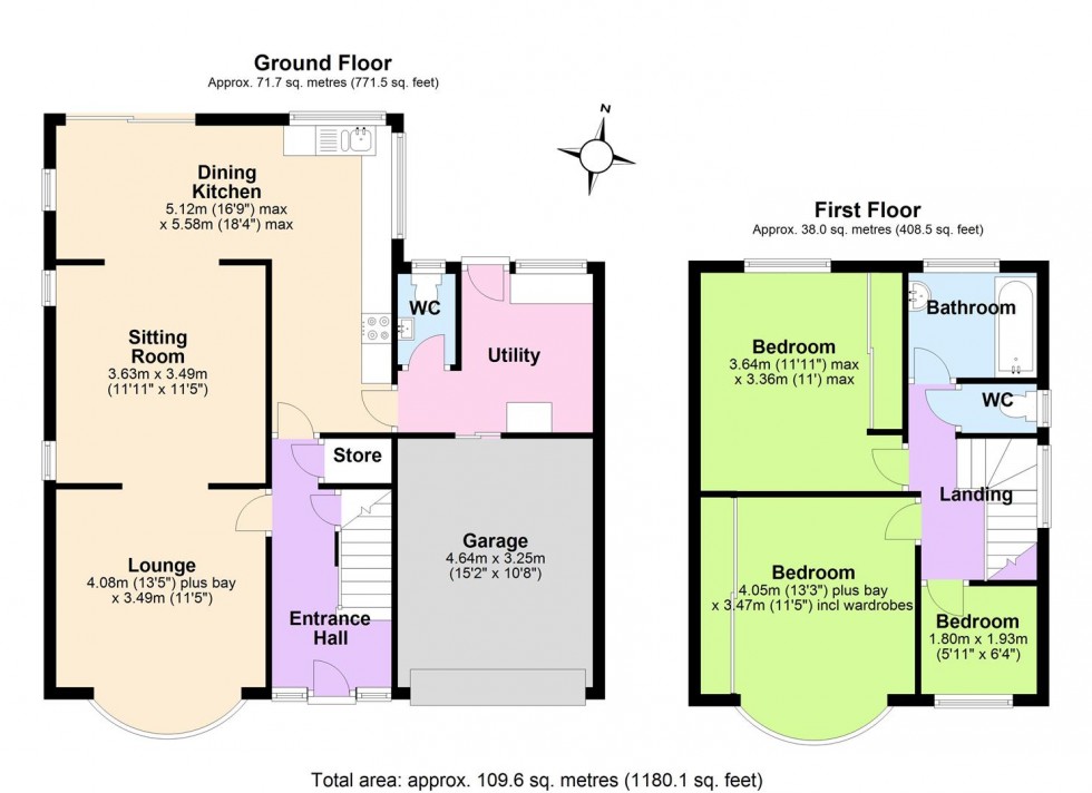 Floorplan for Rydale Road, Sherwood Dales, Nottingham