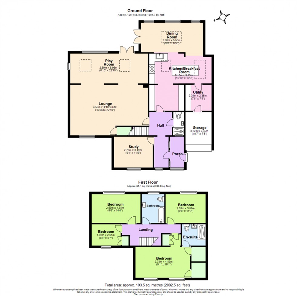 Floorplan for Waltham Close, West Bridgford, Nottingham