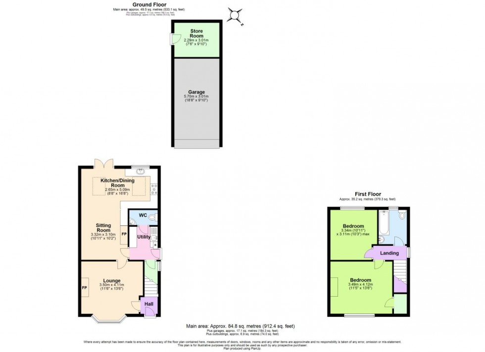 Floorplan for Leicester Road, New Packington, Ashby-De-La-Zouch