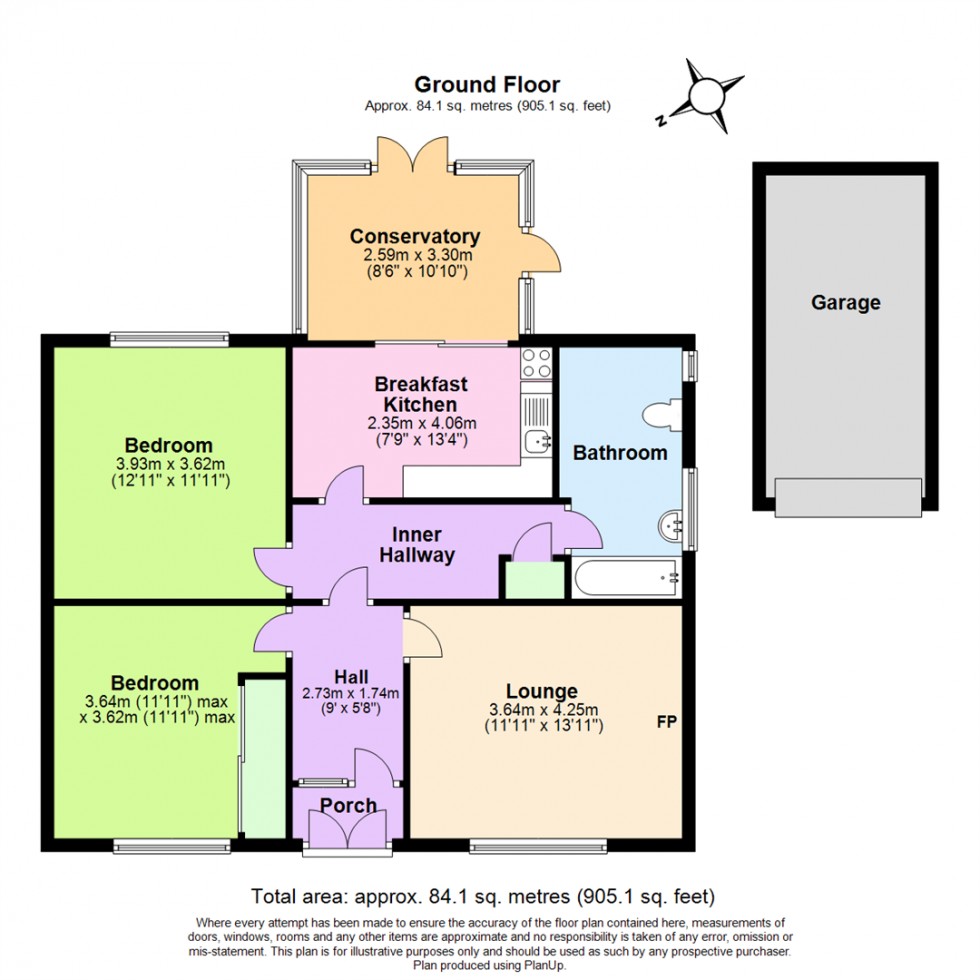 Floorplan for Vernon Avenue, Wilford, Nottingham