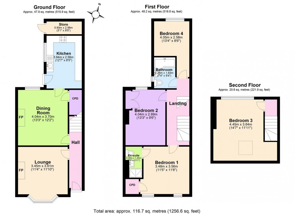 Floorplan for Wordsworth Road, West Bridgford, Nottingham