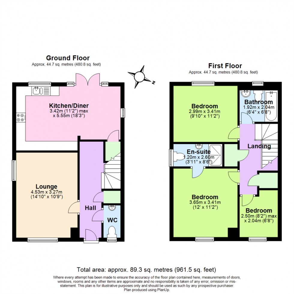 Floorplan for Ferny Close, Overseal, Swadlincote