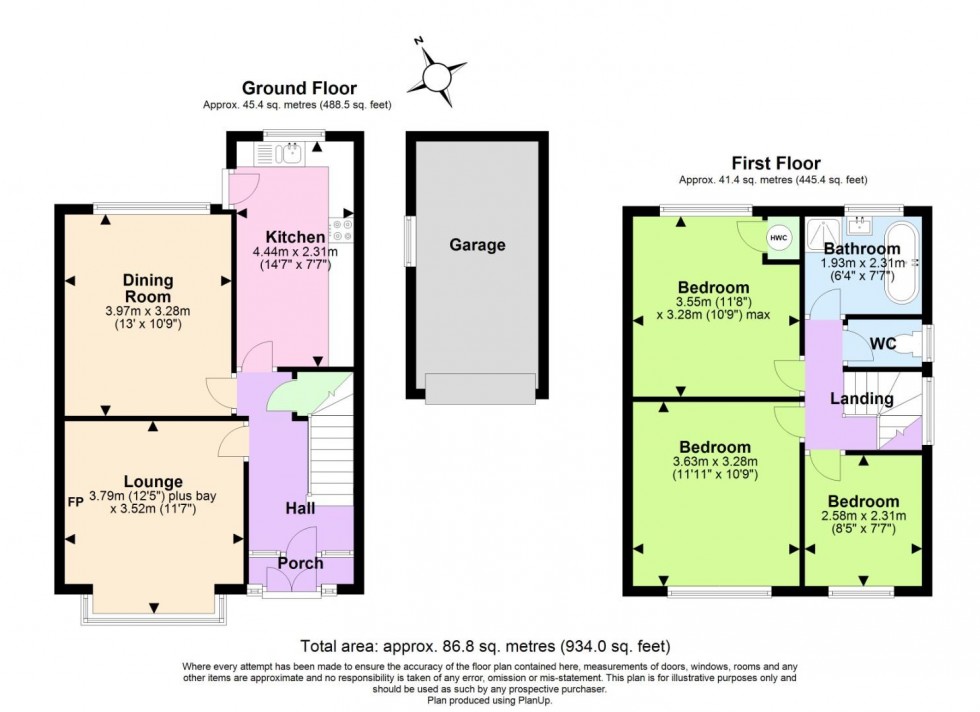 Floorplan for Blake Road, West Bridgford, Nottingham