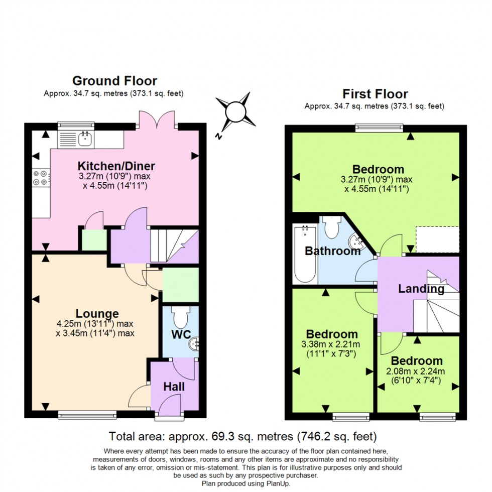 Floorplan for Spring Close, West Bridgford, Nottingham