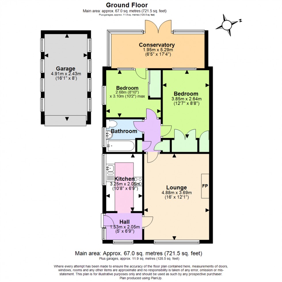 Floorplan for Rowan Drive, Keyworth, Nottinghamshire