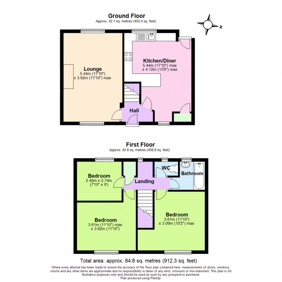 Floorplan for West Close, Keyworth, Nottingham