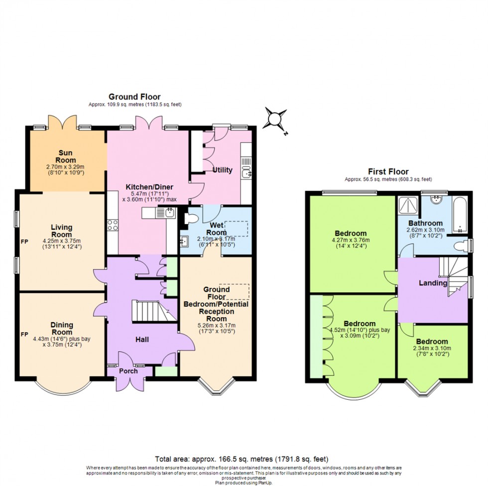 Floorplan for Grandfield Avenue, Radcliffe-On-Trent, Nottingham