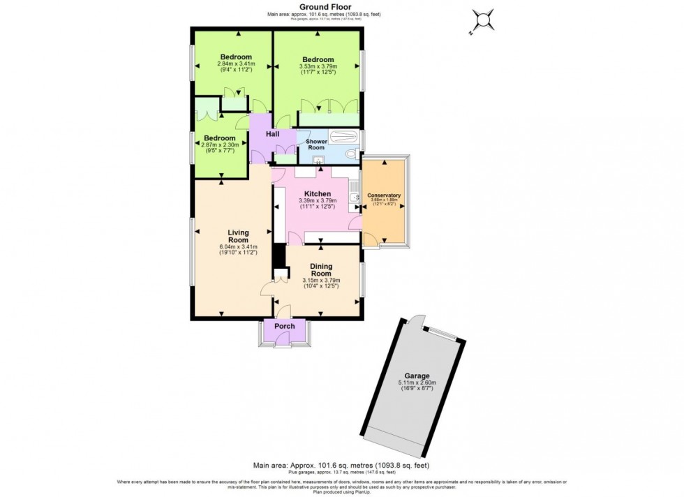 Floorplan for Regina Close, Radcliffe-On-Trent, Nottingham