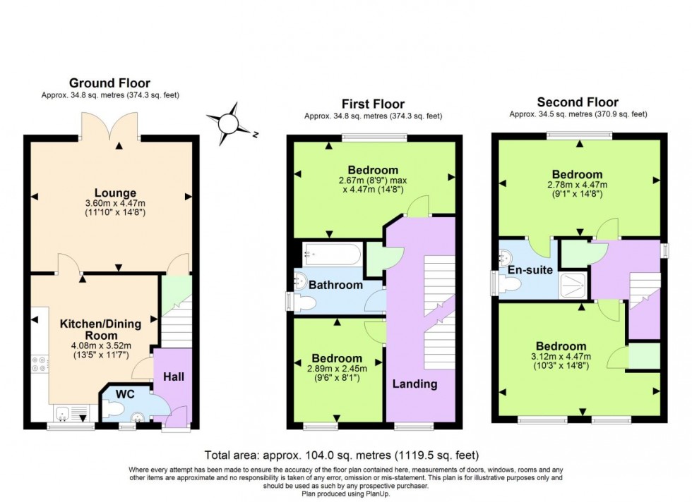 Floorplan for Arkwright Walk, Nottingham