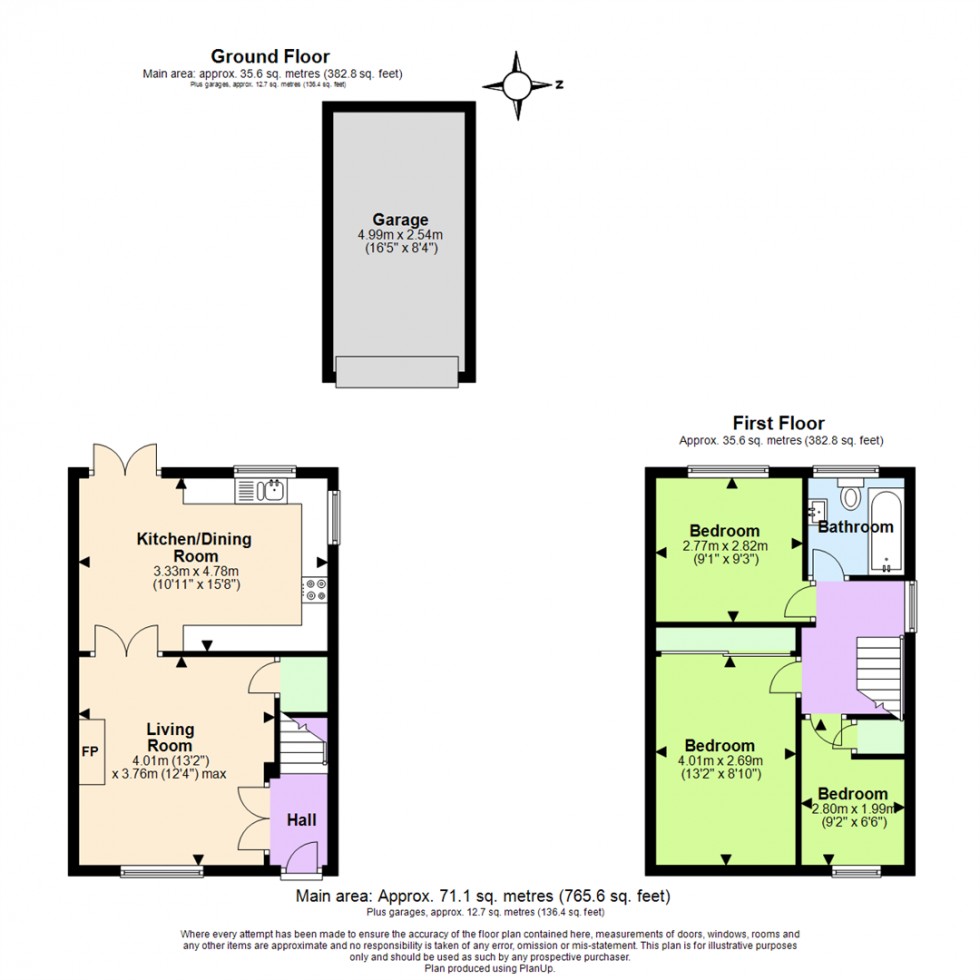 Floorplan for Hannah Crescent, Nottingham