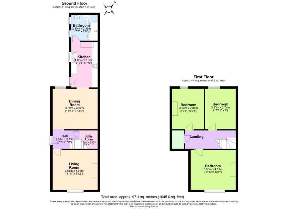 Floorplan for Oxford Street, Church Gresley, Swadlincote