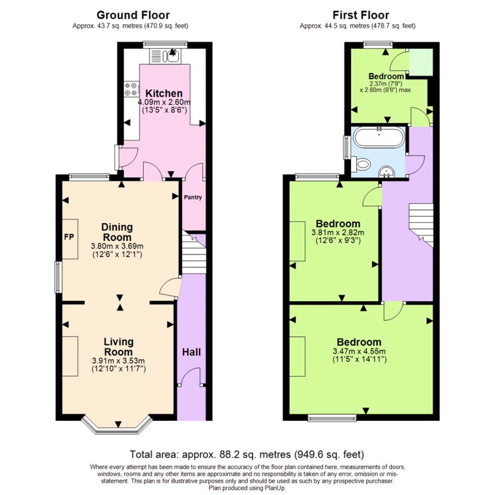 Floorplan for Carnarvon Road, West Bridgford, Nottingham