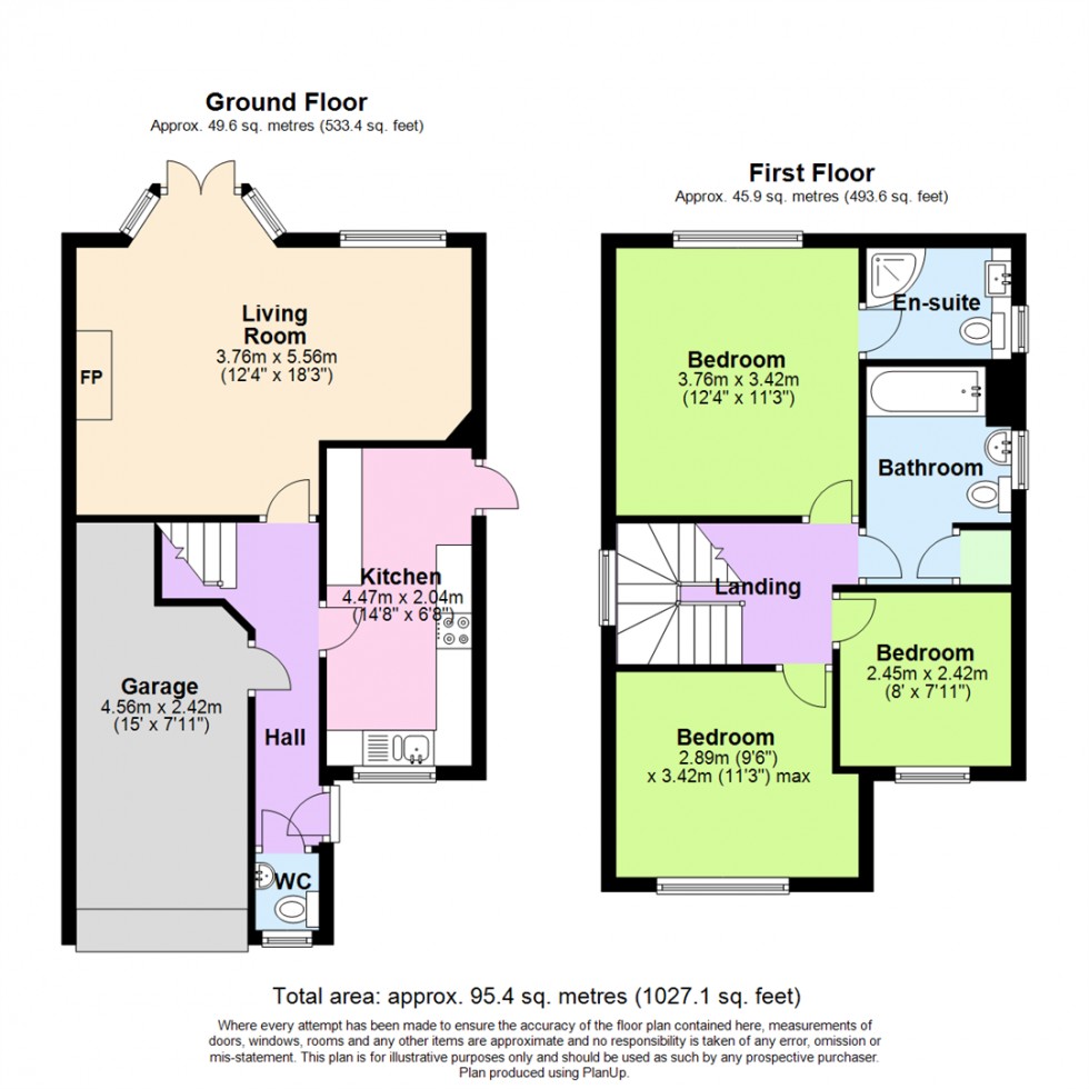 Floorplan for Mellbreak Close, West Bridgford, Nottingham