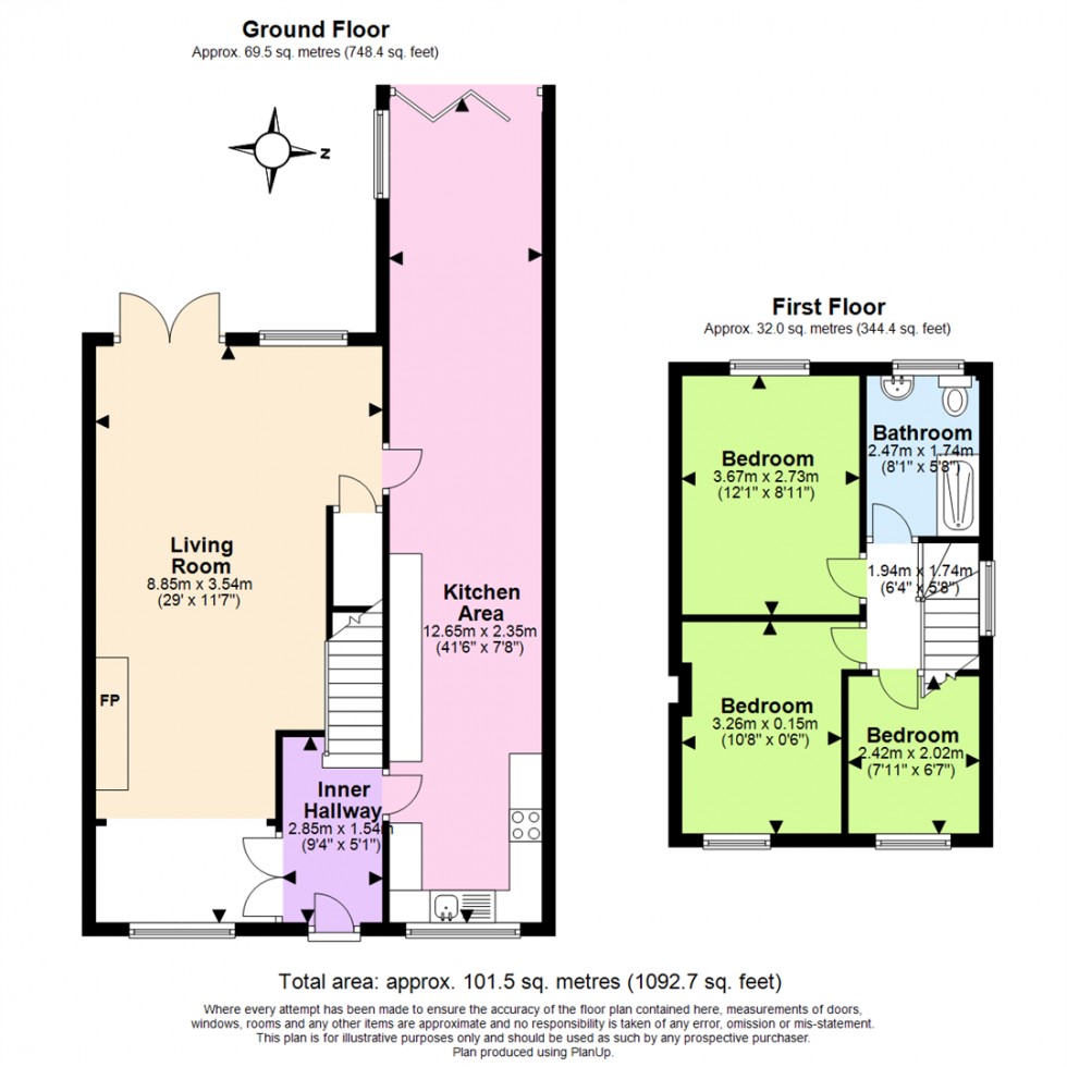 Floorplan for Ruston Close, Swadlincote