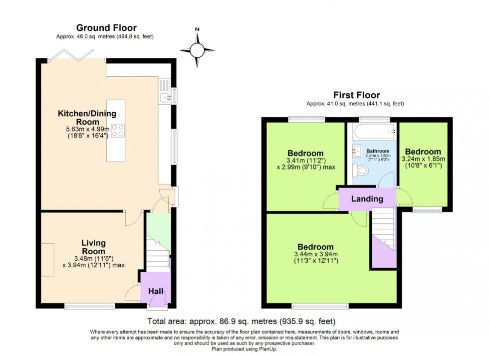 Floorplan for Kauri Cottage,Park Road, Ashby-De-La-Zouch