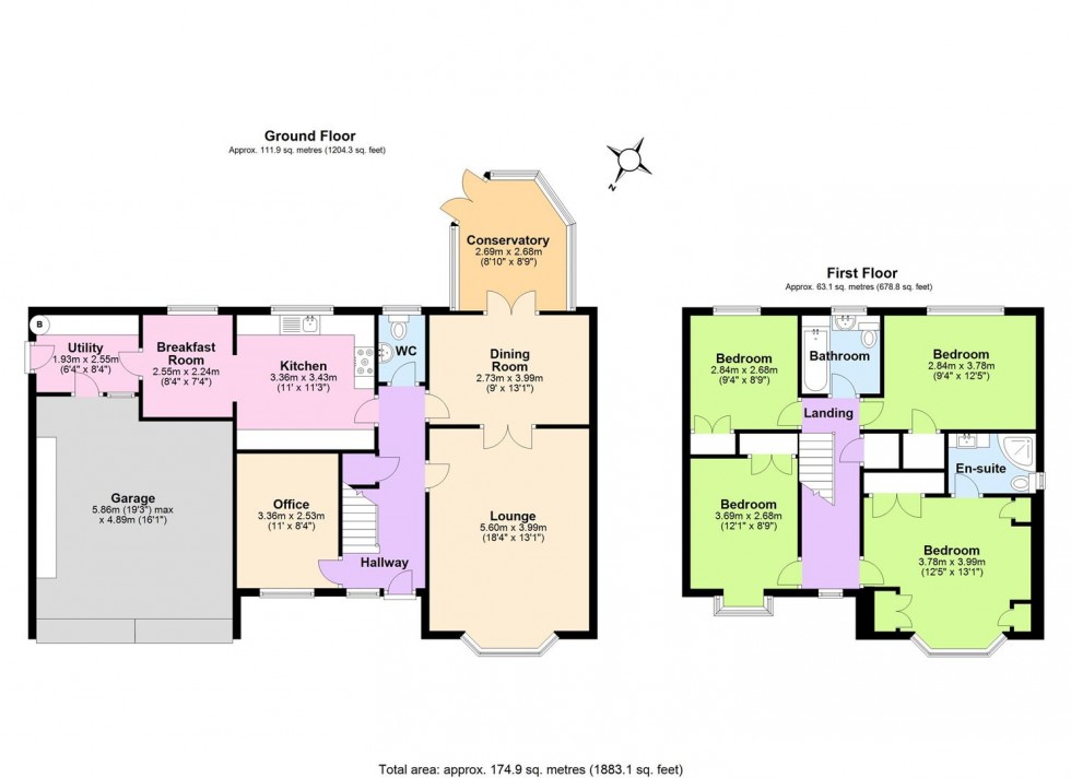 Floorplan for Wasdale Close, West Bridgford, Nottingham