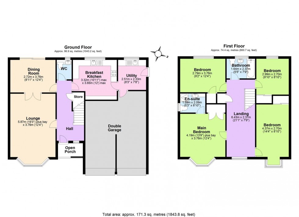 Floorplan for Kirkfell Close, West Bridgford, Nottingham