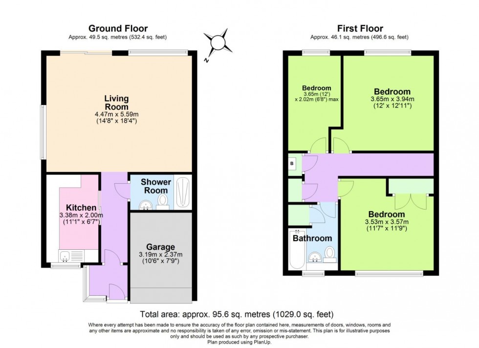 Floorplan for Waltham Close, West Bridgford, Nottingham