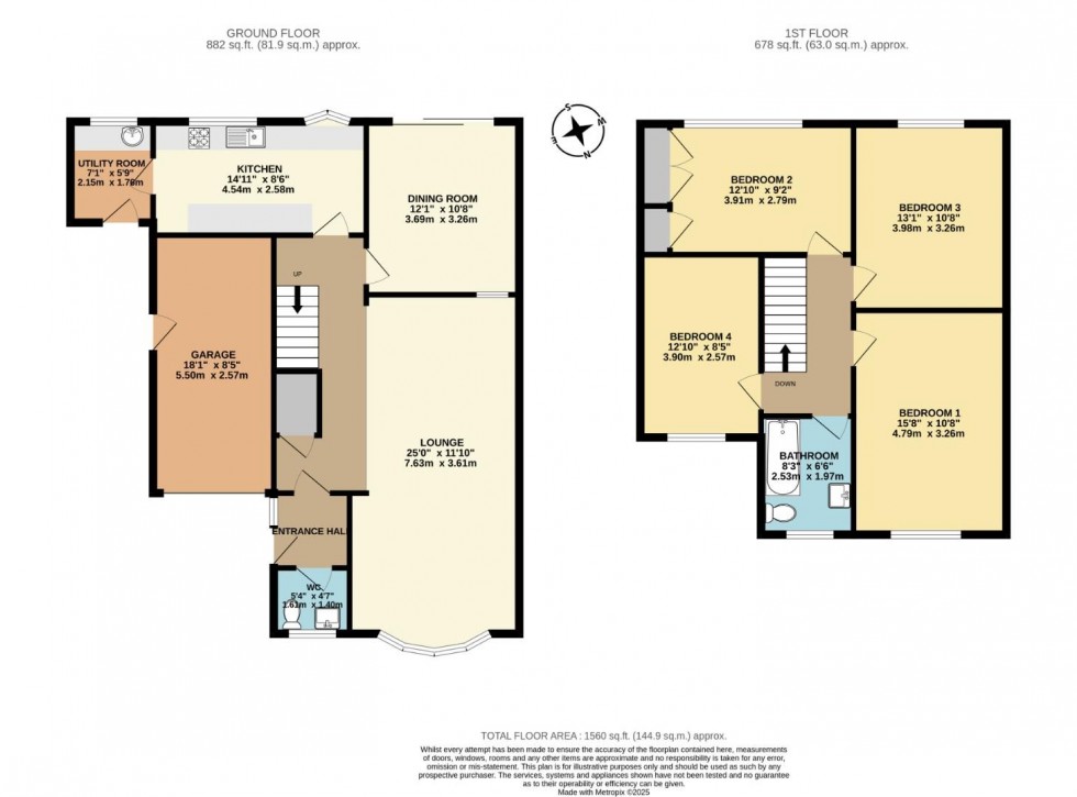 Floorplan for Wrekin Close, Ashby De La Zouch