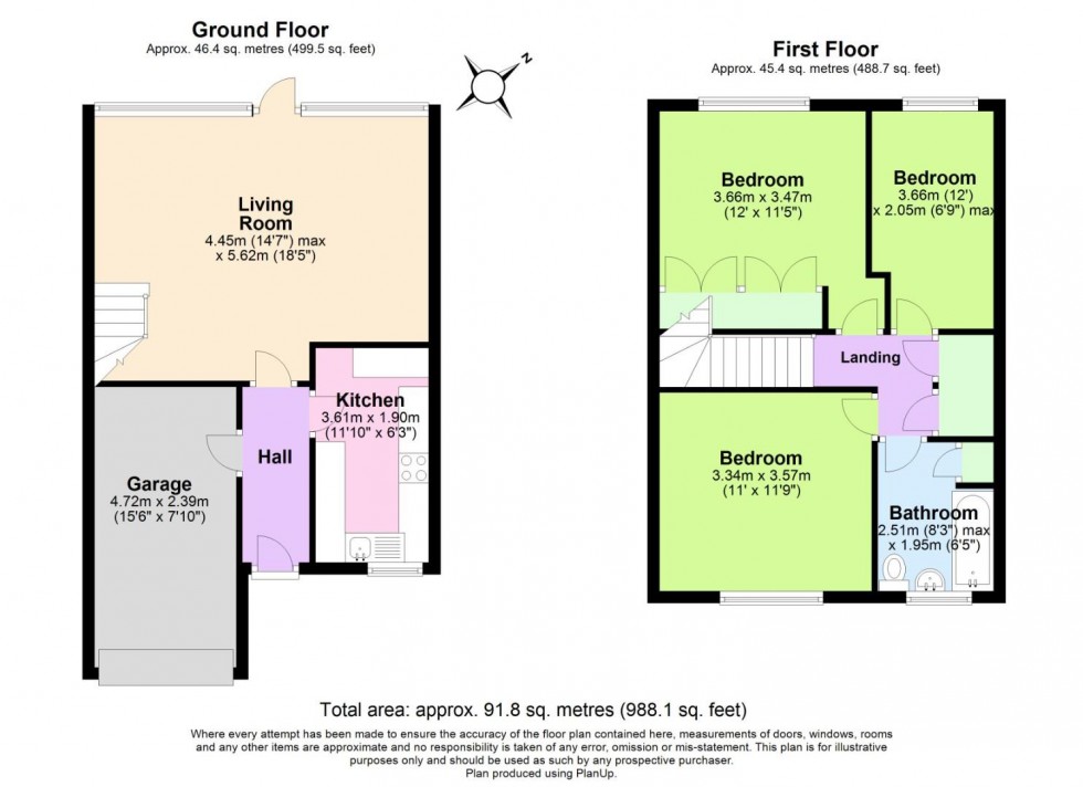 Floorplan for Waltham Close, West Bridgford, Nottingham