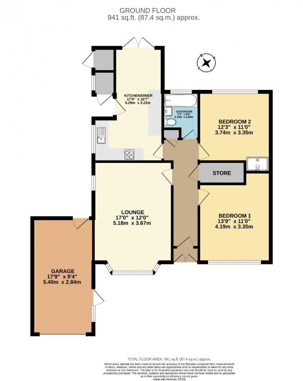 Floorplan for York Close, Midway, Swadlincote