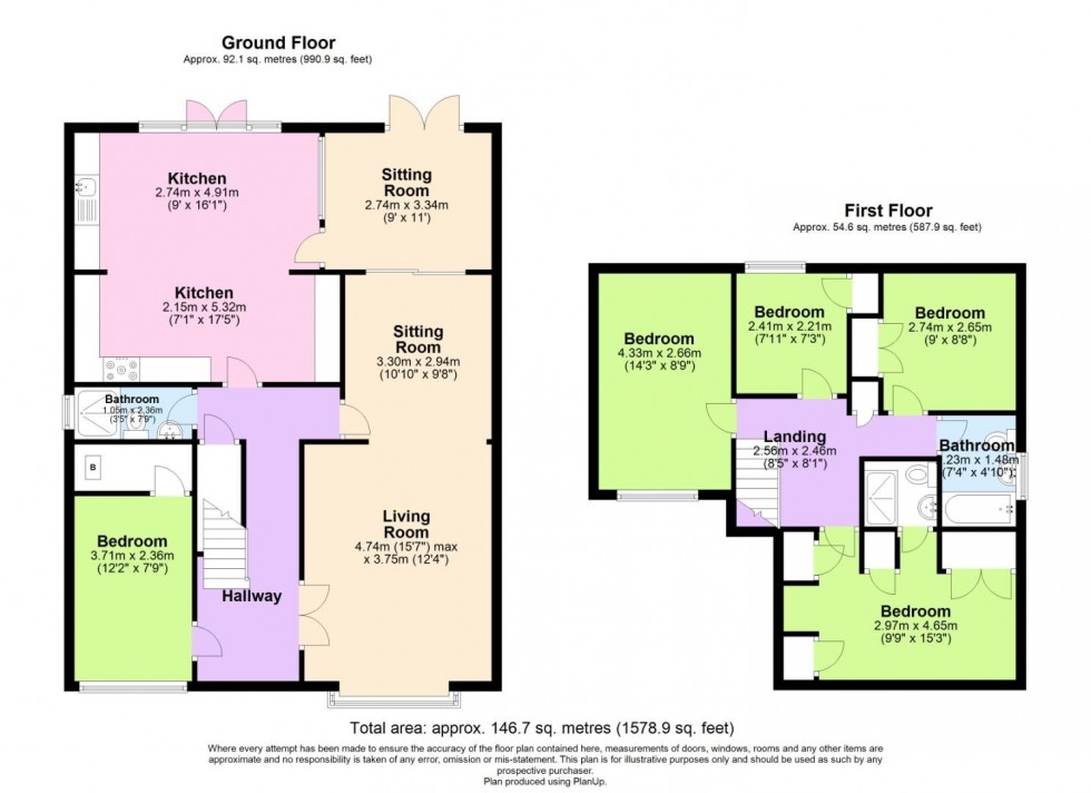 Floorplan for Wareham Close, West Bridgford, Nottingham