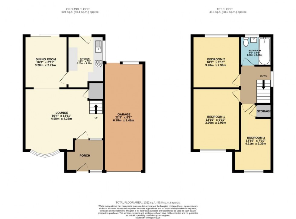 Floorplan for Lilac Close, Keyworth, Nottingham